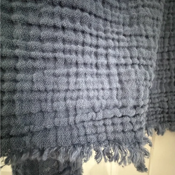 Belle by Kim Gravel Blue Button Down Gauze Shirt - Picture 3 of 5